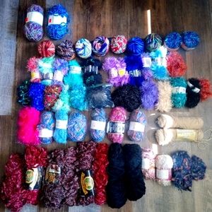 YARN! Fun yarn. Crazy yarn. Wacky yarn. Frizzly yarn. Warm yarn. Yarn & yarn!
